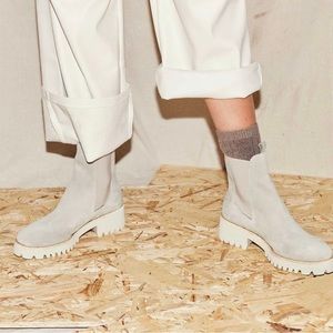 Freda Salvador BROOKE RAIN RESISTANT BOOT / 7.5 Ash suede *WORN 4 a shoot only*